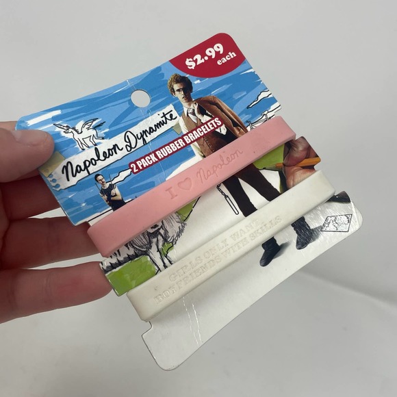 NEW Original Napoleon Dynamite Rubber Bracelets 2 Pack - Picture 3 of 3